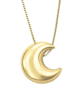 Collar con dije de luna Cristal Joyas de oro 14 K