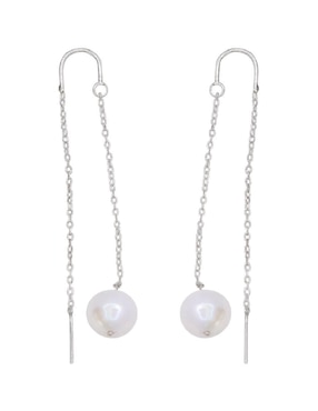 Aretes de perla Teresa Díaz Joyería Mexicana Tesoros Del Océano de plata P 925 con acabado mate perla