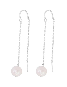 Aretes de perla Teresa Díaz Joyería Mexicana Tesoros Del Océano de plata P 925 con acabado mate perla