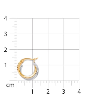 Arracadas Joyerías Bizzarro de oro 14 K con acabado brillante zirconia