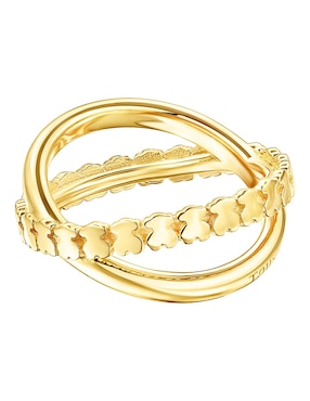 Anillo Tous Straight de plata P 925 con acabado baño de oro