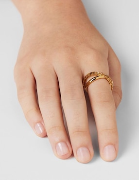 Anillo Tous Straight de plata P 925 con acabado baño de oro
