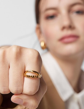Anillo Tous Straight de plata P 925 con acabado baño de oro