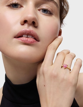 Anillo con gema de corazón Tous Garden Of Love LGG de plata P 925 zafiro con acabado baño de oro