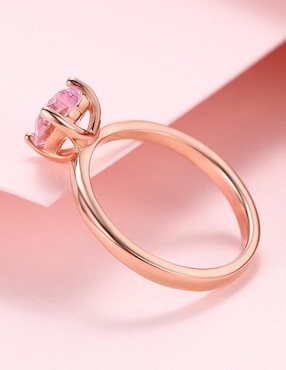 Anillo de corazón Moonberry de plata vermeil P 925 zirconia cúbica con acabado baño de oro rosa