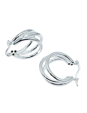 Arracadas de abanico Aretize de plata P 925 con acabado lustre