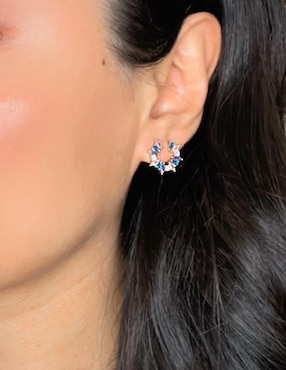 Aretes circulares Aretize de plata P 925 con acabado pavé zirconia