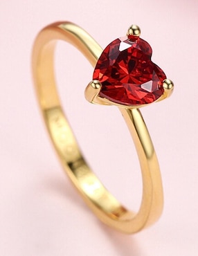 Anillo de corazón Moonberry de plata vermeil P 925 zirconia cúbica con acabado baño de oro