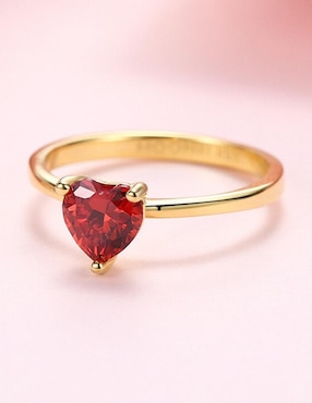 Anillo de corazón Moonberry de plata vermeil P 925 zirconia cúbica con acabado baño de oro