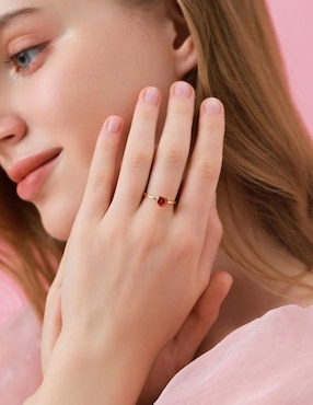 Anillo de corazón Moonberry de plata vermeil P 925 zirconia cúbica con acabado baño de oro