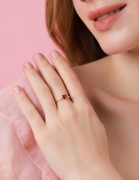 Anillo de corazón Moonberry de plata vermeil P 925 zirconia cúbica con acabado baño de oro