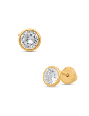 Broqueles circulares Joyerías Bizzarro de oro zirconia