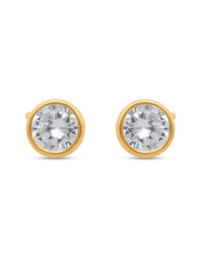 Broqueles circulares Joyerías Bizzarro de oro zirconia