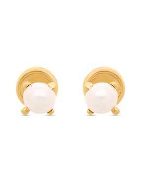 Broqueles circulares Joyerías Bizzarro de oro perla