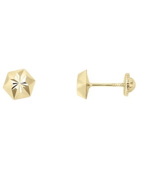 Broqueles hexagonales Cristal Joyas de oro
