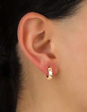 Aretes redondos Cristal Joyas de oro 14 K