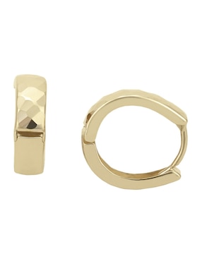 Aretes redondos Cristal Joyas de oro 14 K