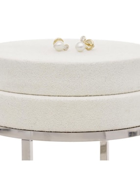 Broqueles circulares Joyerías Bizzarro de oro perla