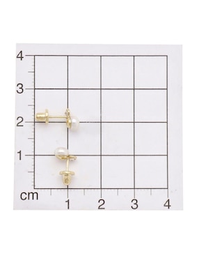 Broqueles circulares Joyerías Bizzarro de oro perla