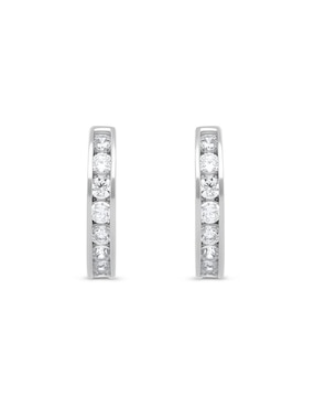 Arracadas Joyerías Bizzarro de oro blanco zirconia