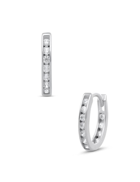 Arracadas Joyerías Bizzarro de oro blanco zirconia