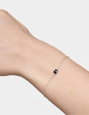 Pulsera Tous de plata con ónix p 925 Icon Color con acabado liso
