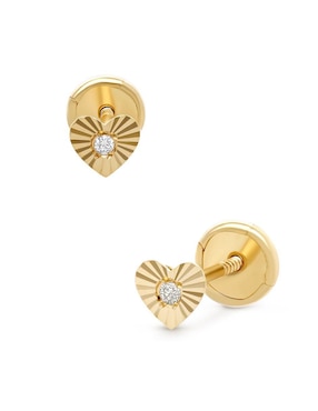 Broqueles de corazón Joyerías Bizzarro de oro diamante