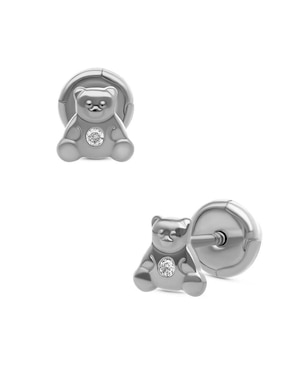 Broqueles de oso Joyerías Bizzarro de oro blanco diamante