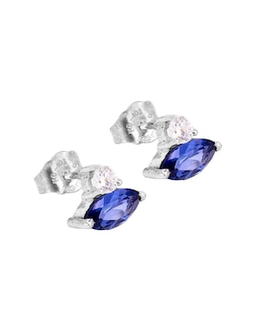 Aretes de rombo Teresa Díaz Joyería Mexicana Destellos De La Tierra de plata P 925 con acabado plateado espinela