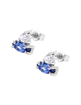 Aretes de rombo Teresa Díaz Joyería Mexicana Destellos De La Tierra de plata P 925 con acabado plateado espinela