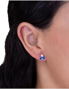 Aretes de rombo Teresa Díaz Joyería Mexicana Destellos De La Tierra de plata P 925 con acabado plateado espinela