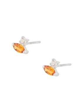 Aretes de rombo Teresa Díaz Joyería Mexicana Destellos De La Tierra de plata P 925 con acabado plateado cuarzo