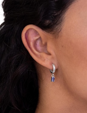 Aretes octagonales Teresa Díaz Joyería Mexicana Destellos De La Tierra de plata P 925 con acabado plateado espinela