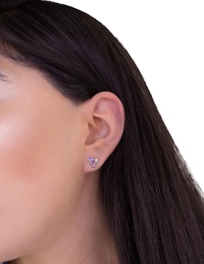 Aretes Teresa Díaz Joyería Mexicana Destellos De La Tierra de plata P 925 con acabado plateado amatista
