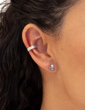 Aretes de rombo Teresa Díaz Joyería Mexicana Destellos De La Tierra de plata P 925 con acabado plateado espinela