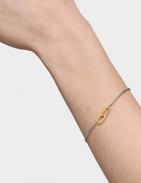 Pulsera Tous de oro amarillo 18 k Hold Oval con acabado liso