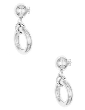 Aretes redondos Silvex Spa de plata P 925 con acabado liso