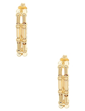 Aretes de aro Silvex Spa de plata P 925 con acabado brillante