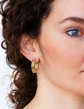 Aretes de aro Silvex Spa de plata P 925 con acabado brillante