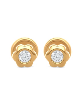 Broqueles de flor Joyerías Bizzarro de oro diamante