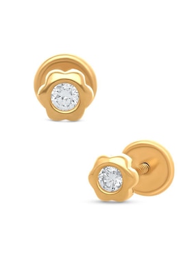 Broqueles de flor Joyerías Bizzarro de oro diamante