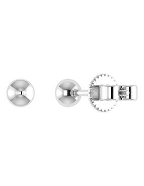 Broqueles circulares Joyerías Bizzarro de oro blanco 14 K con acabado liso diamante