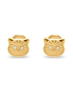 Broqueles de gato Joyerías Bizzarro de oro zirconia