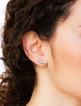 Aretes Silvex Spa de plata P 925 con acabado brillante circonita