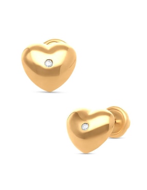 Broqueles de corazón Joyerías Bizzarro de oro diamante