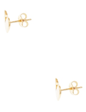 Aretes de corazón Silvex Spa de plata P 925 con acabado brillante
