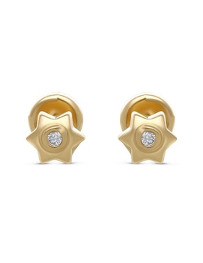 Broqueles de estrella Joyerías Bizzarro de oro con acabado pavé diamante