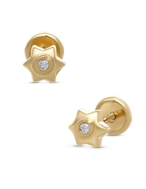 Broqueles de estrella Joyerías Bizzarro de oro con acabado pavé diamante