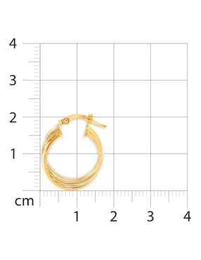 Arracadas Joyerías Bizzarro de oro 14 K con acabado brillante