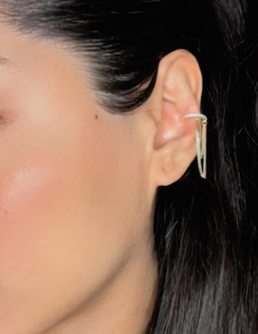 Aretes circulares Aretize de plata P 925 con acabado baño de oro zirconia